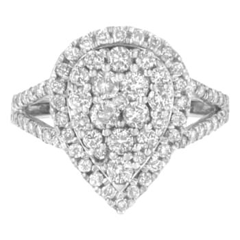Sterling Silver Diamond Cluster Ring (1 1/2 Cttw, H-I Color, I1-I2 Clarity)