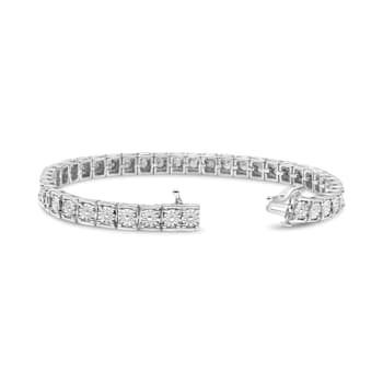 Sterling Silver .25ctw Diamond Link Bracelet