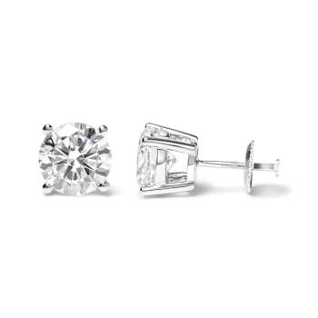 IGI Certified 14K White Gold 5.00 Cttw Round Lab Grown Diamond Stud
Earrings with Screw Backs