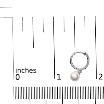 10K White Gold 6x6 MM Cultured Freshwater Pearl and Diamond Accent Drop
Huggy Earring