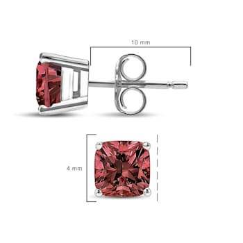 14K White Gold 1/2 Cttw Lab Grown Pink Cushion 4-Prong Set Classic
Diamond Solitaire Stud Earrings