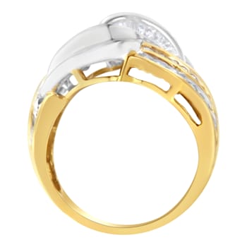 10K Two-Toned Gold Diamond Bypass Ring (1 cttw, H-I Color, SI1-SI2 Clarity)