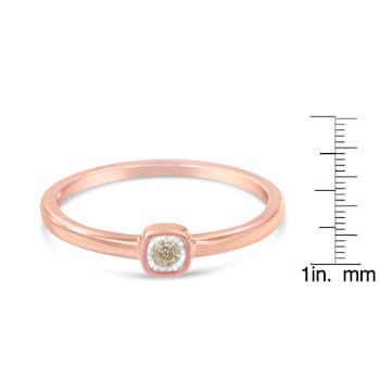 14K Rose Gold Over Sterling Silver 1/20 Carat Diamond Promise Ring (J-K
Color, I1-I2 Clarity)
