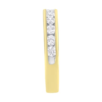 18K Yellow Gold IGI Certified 1.0ctw Diamond Half-Eternity Band(E-F
Color, I1-I2 Clarity)