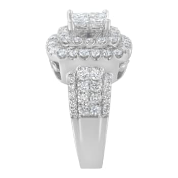 14K White Gold Round and Princess Diamond Ring (2 1/4ctw, H-I Color,
SI1-SI2 Clarity)
