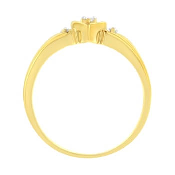 10KT Yellow Gold 1/20 cttw Diamond Triple Heart Diamond Ring (K-L,
I1-I2) - Size 7