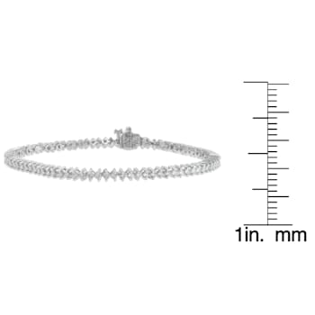 14K White Gold 2.0ctw Round Cut Diamond Tennis Bracelet