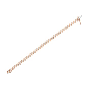 14K Rose Gold Over Sterling Silver 2.0ctw Diamond S Link Tennis Bracelet