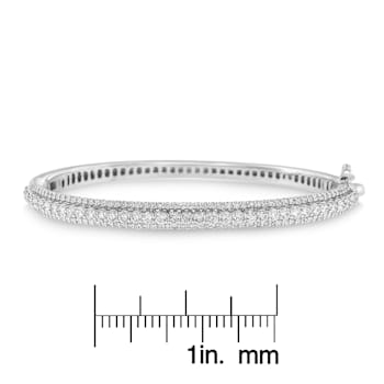 14K White Gold 3.0ctw Round-Cut Diamond Bangle
