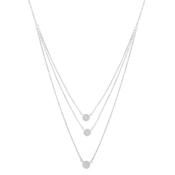 Sterling Silver 1/2ctw Round Diamond Medallion Multi-Strand 18"
Necklace (H-I Color, I2-I3 Clarity)