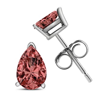 14K White Gold 1/2ctw Lab Grown Pink Pear Diamond 3 Prong Set Martini
Solitaire Stud Earrings