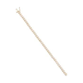 14K Yellow Gold Over Sterling Silver 1.0ctw Diamond C-Shaped Link
Bracelet (I-J Color, I3 Clarity)