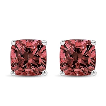 14K White Gold 1/2 Cttw Lab Grown Pink Cushion 4-Prong Set Classic
Diamond Solitaire Stud Earrings
