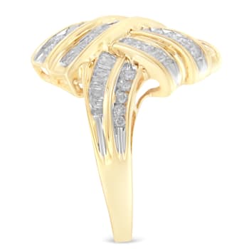 10K Yellow Gold Diamond Bypass Cocktail Ring (1 1/5ctw, I-J Color, I2-I3 Clarity)