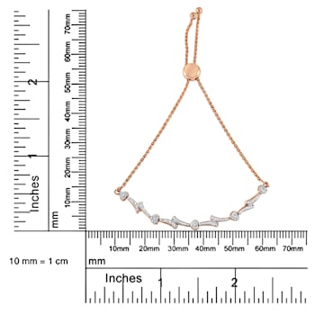 14K Rose Gold Over Sterling Silver Diamond Accent Heart and Wave Bolo
Bracelet - 6" to 9" Adjustable