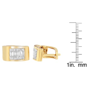 14K Yellow Gold 1/2ctw Diamond Huggie Earrings