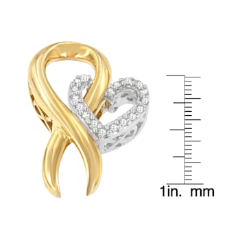 10K Yellow Gold Over Sterling Silver 1/10ctw Diamond Heart Pendant
w\chain(H-I, I1-I2)