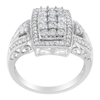 10K White Gold 1.0ctw Diamond Rectangular Cushion Ring (H-I Color,
SI2-I1 Clarity)