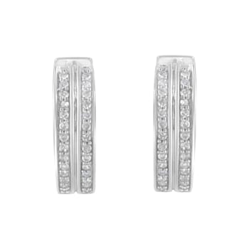 10K White Gold Diamond Hoop Earring 1/2ctw