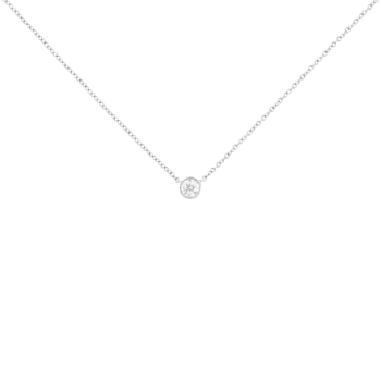 0.25ctw Diamond Bezel-Set Solitaire 10K White Gold Necklace