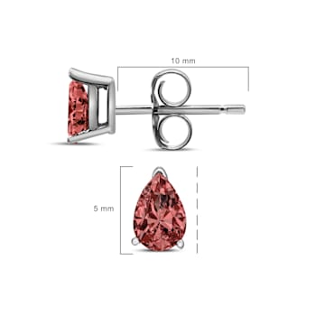 14K White Gold 1/2ctw Lab Grown Pink Pear Diamond 3 Prong Set Martini
Solitaire Stud Earrings