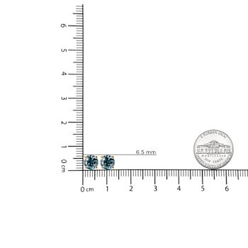 14K Yellow Gold 2.0ctw Round Lab Grown Blue Diamond Classic 4-Prong Stud
Earrings with Screw Backs