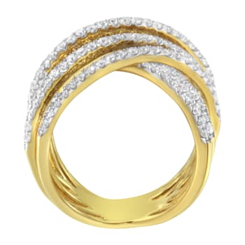 10K Yellow Gold Diamond Bypass Ring (1 5/8ctw, H-I Color, SI2-I1 Clarity)