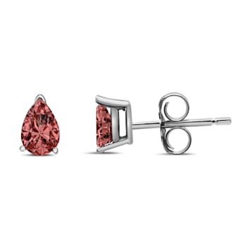 14K White Gold 1/2ctw Lab Grown Pink Pear Diamond 3 Prong Set Martini
Solitaire Stud Earrings