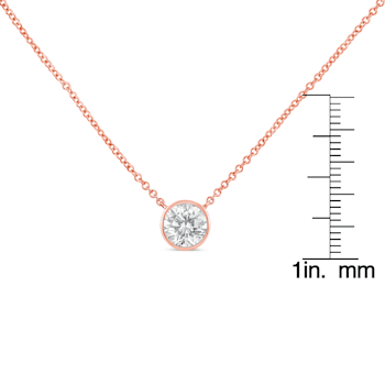 10K Rose Gold 1/5ct Diamond Modern Bezel-Set Solitaire Necklace (H-I
Color, SI2-I1 Clarity)