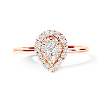 10K Rose Gold 3/8ctw Round-Cut Diamond Pear Promise Ring (I-J Color,
I2-I3 Clarity)