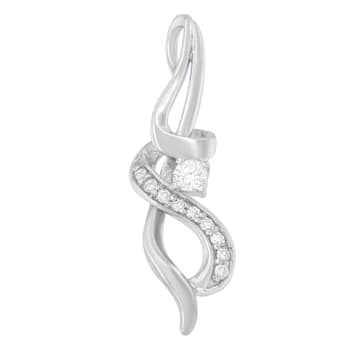 10K White Gold Espira 1/5ctw Round Cut Diamond Swirl Pendant With Chain
(J-K, I1-I2)