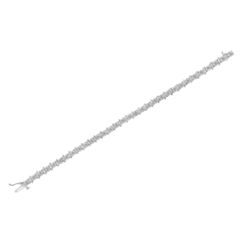 Rhodium Over Sterling Silver 1.0 Cttw Diamond S-Curve Link Tennis
Bracelet, Size 7"