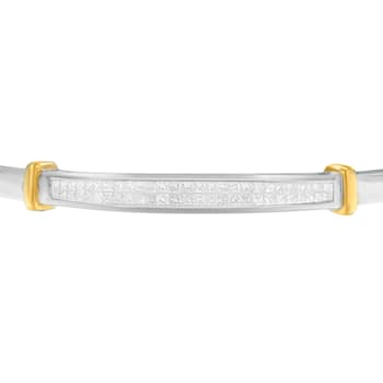 14K Two-Toned Gold 1.0ctw Princess Cut Diamond Fashion Bangle