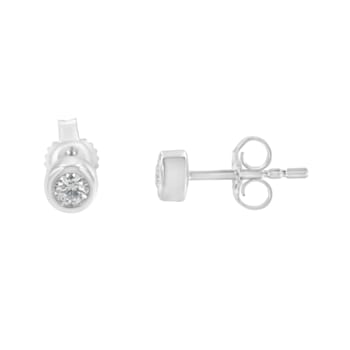 10K White Gold 0.15ctw Round Brilliant-Cut Near Colorless Diamond
Bezel-Set Stud Earrings