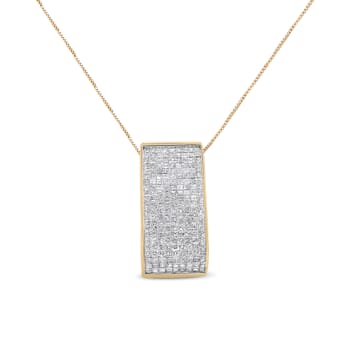 14K Yellow Gold Princess-Cut Diamond Pillar Pendant w\chain(1 5/8ctw,
H-I Color, SI1-SI2 Clarity)