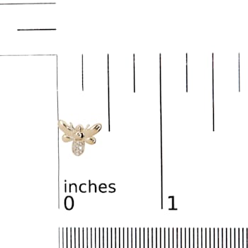 10K Yellow Gold Diamond Accented Bumble Bee Stud Earring (H-I Color,
I1-I2 Clarity)