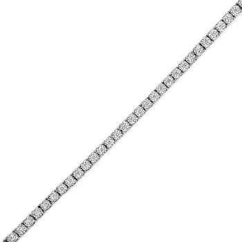 14K White Gold 1.0ctw Miracle Set Round-Cut Lab Grown Diamond Illusion
Tennis Bracelet
