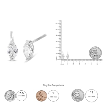 0.50ctw Marquise Lab Grown Diamond Solitaire 14K White Gold Stud Earrings