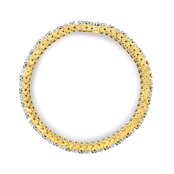 10.33ctw Coco and White Diamond 10K Gold 5-Row Tennis Bracelet