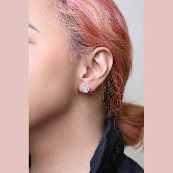 14K White Gold 2.00 Cttw Lab Grown Diamond Cluster Stud Earrings (G-H
Color, VS1-VS2 Clarity)