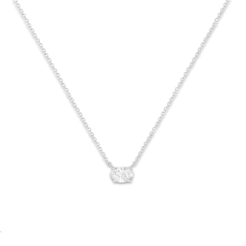 10K White Gold Lab Grown Diamond IGI Certified 1/2ctw Solitaire Diamond Necklace