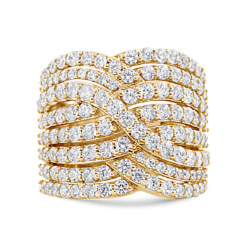 3.00ctw Diamond Eight-Row Bypass 10K Yellow Gold Ring