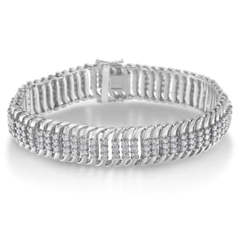 14K White Gold 5.0ctw Round Brilliant Cut Diamond 7" S Wave
Serpentine Tennis Bracelet