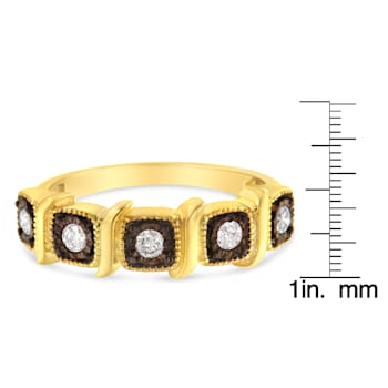 10K Yellow Gold Over Sterling Silver Miracle-Set Diamond Ring(1/4ctw,
J-K Color, I2-I3 Clarity)