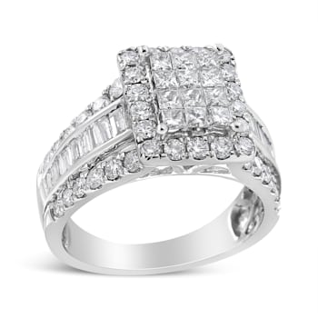 14K White Gold 2.00ctw Composite Head Diamond Ring (H-I Color, SI1-SI2
Clarity) Size 7
