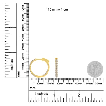 10K Yellow Gold Over Sterling Silver Diamond Hoop Earrings 2.0ctw