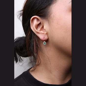 18K Two-Tone Gold Round Tsavorite and Round Brown Diamonds Halo Drop
Hoop Earrings