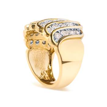 10 Yellow Gold 2.00ctw Diamond Multi Row Band Ring (I-J Color, I1-I2 Clarity)