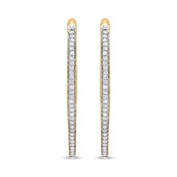10k Yellow Gold Round Cut Diamond Earrings 1.0ctw