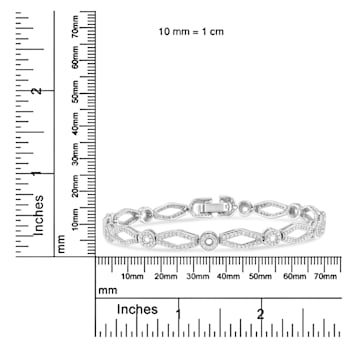 Sterling Silver 1 1/2 Cttw Diamond Studded Circle and Kite-Shaped
Vintage-Style Link Bracelet